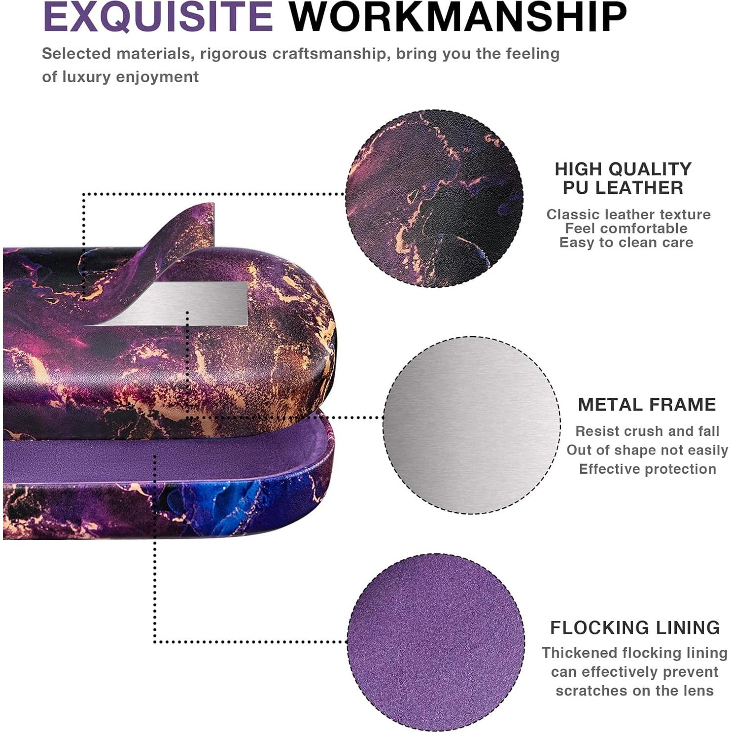 Molshine Funda Dura de Cuero para Gafas de Sol Grande