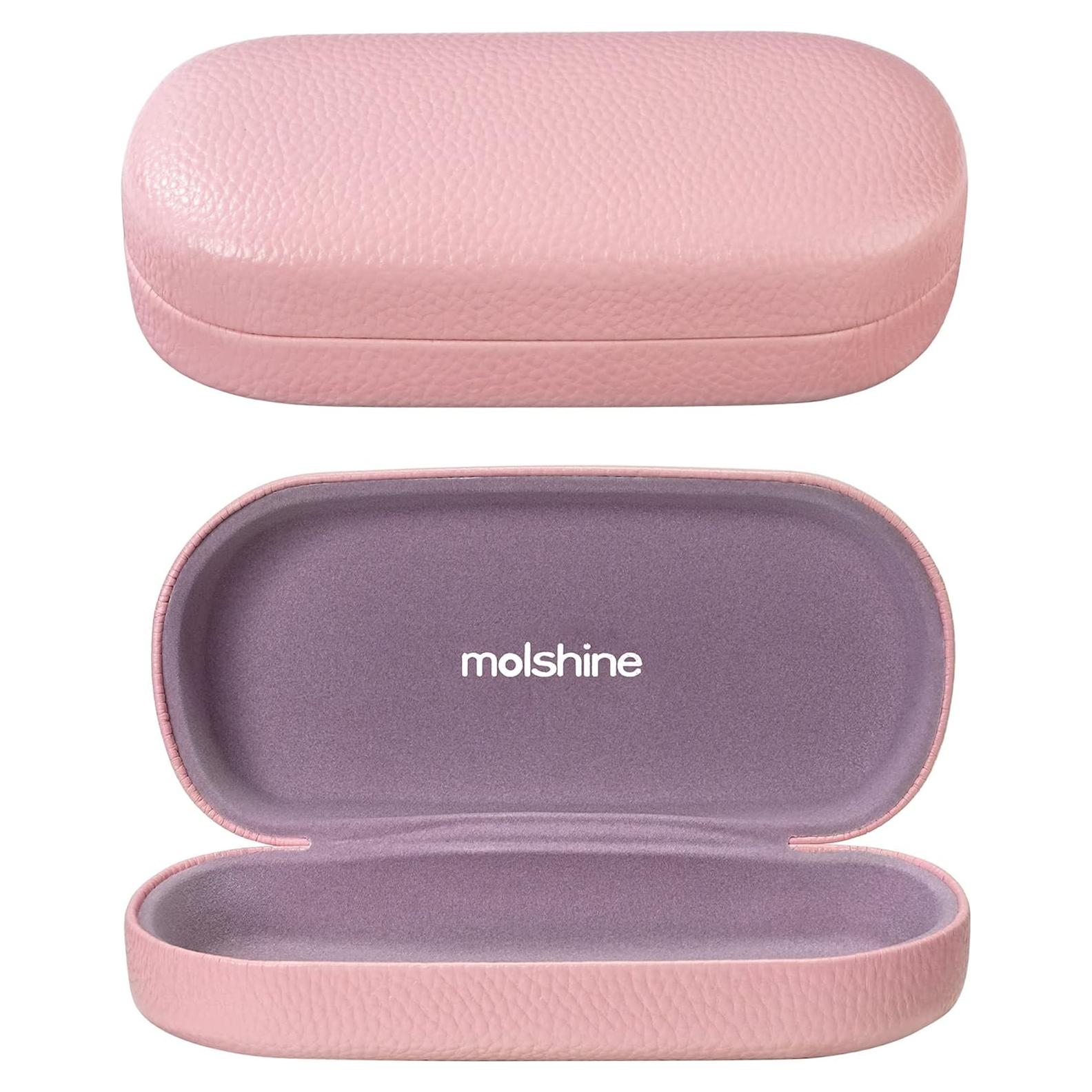 Funda Dura de Cuero Molshine para Gafas Unisex Grande