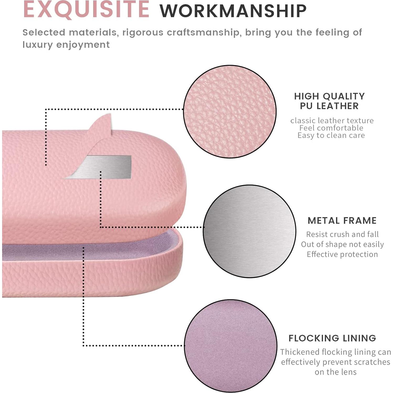 Funda Dura de Cuero Molshine para Gafas Unisex Grande