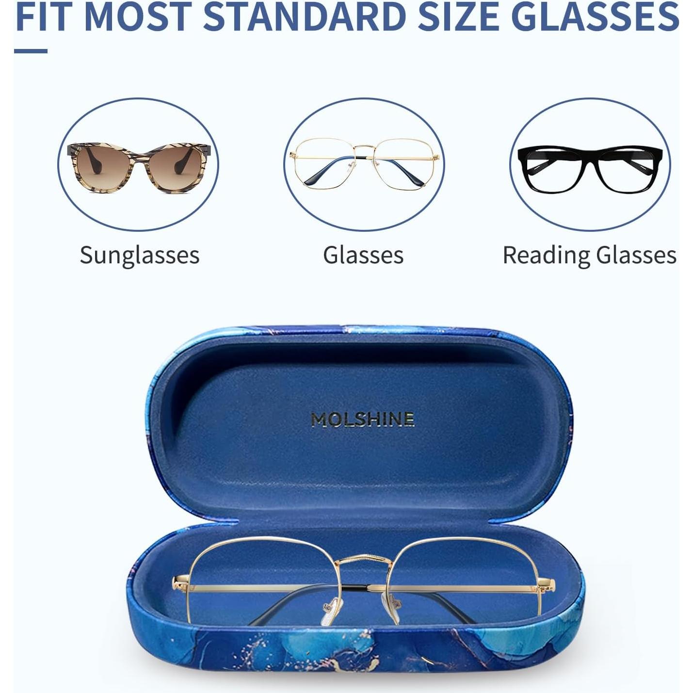 Funda Dura de Cuero Molshine para Gafas de Sol Grande