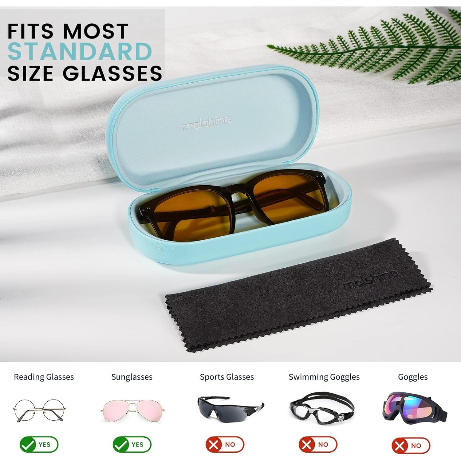 Funda Dura Molshine para Gafas de Sol Azul 15.6x7x4.1cm
