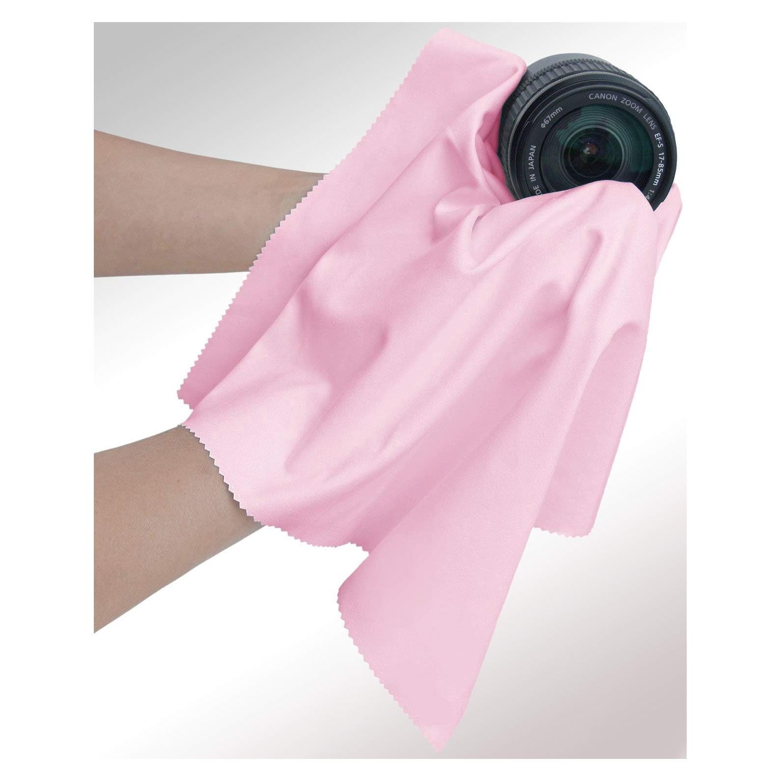 Paño de limpieza microfibra 50x50cm Rosa JOS para pantallas