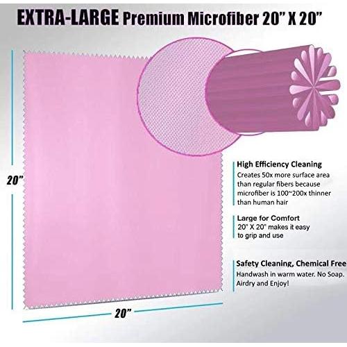 Paño de limpieza microfibra 50x50cm Rosa JOS para pantallas