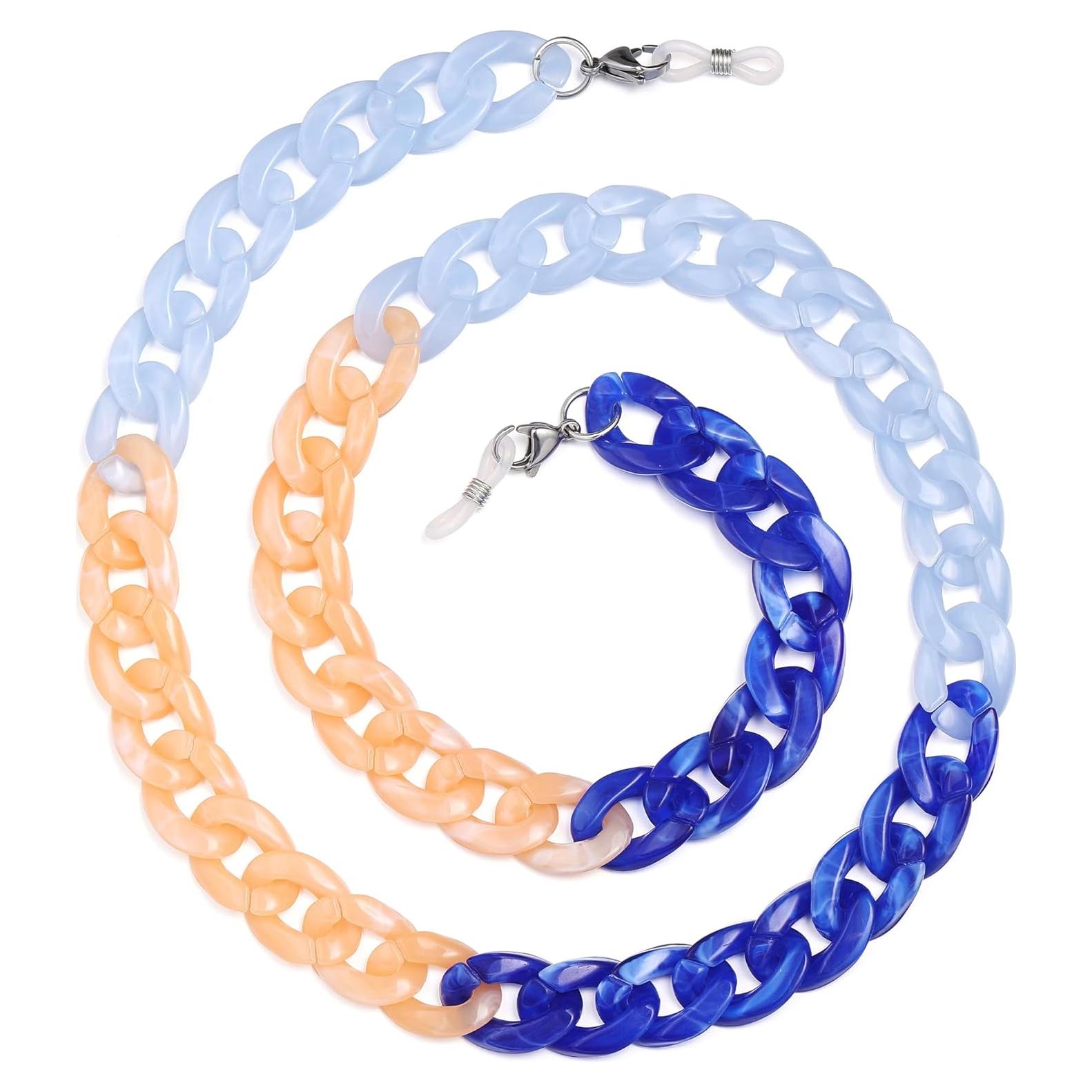Cadena de Gafas Acrílica Cosace 71 cm Antideslizante Bicolor