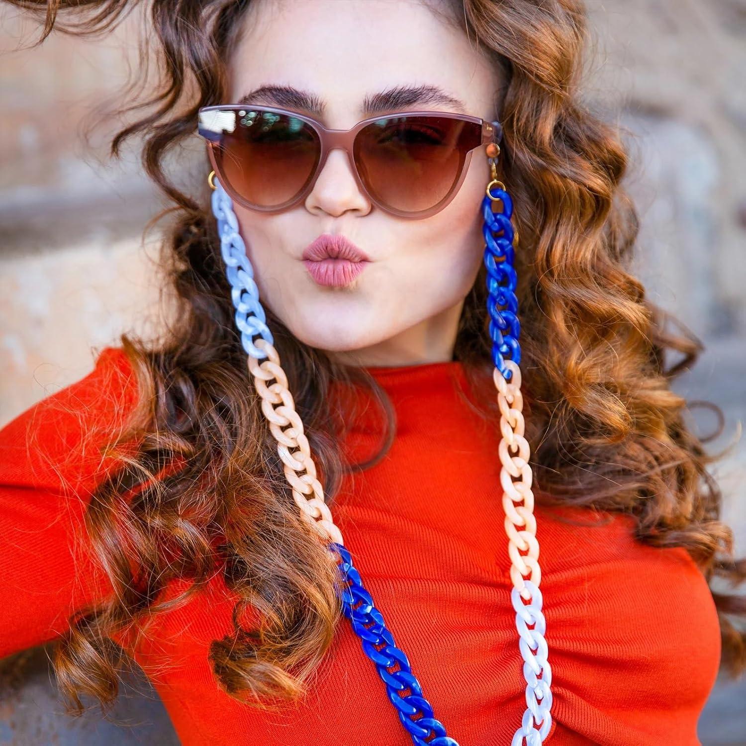 Cadena de Gafas Acrílica Cosace 71 cm Antideslizante Bicolor