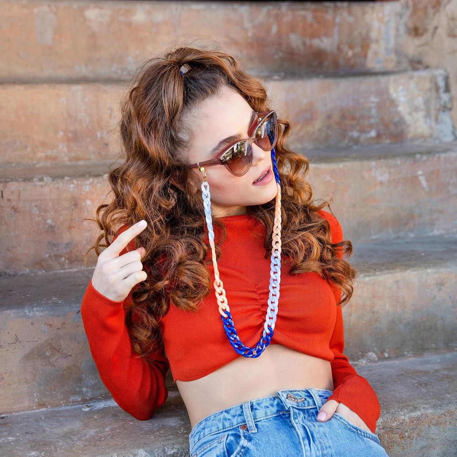 Cadena de Gafas Acrílica Cosace 71 cm Antideslizante Bicolor