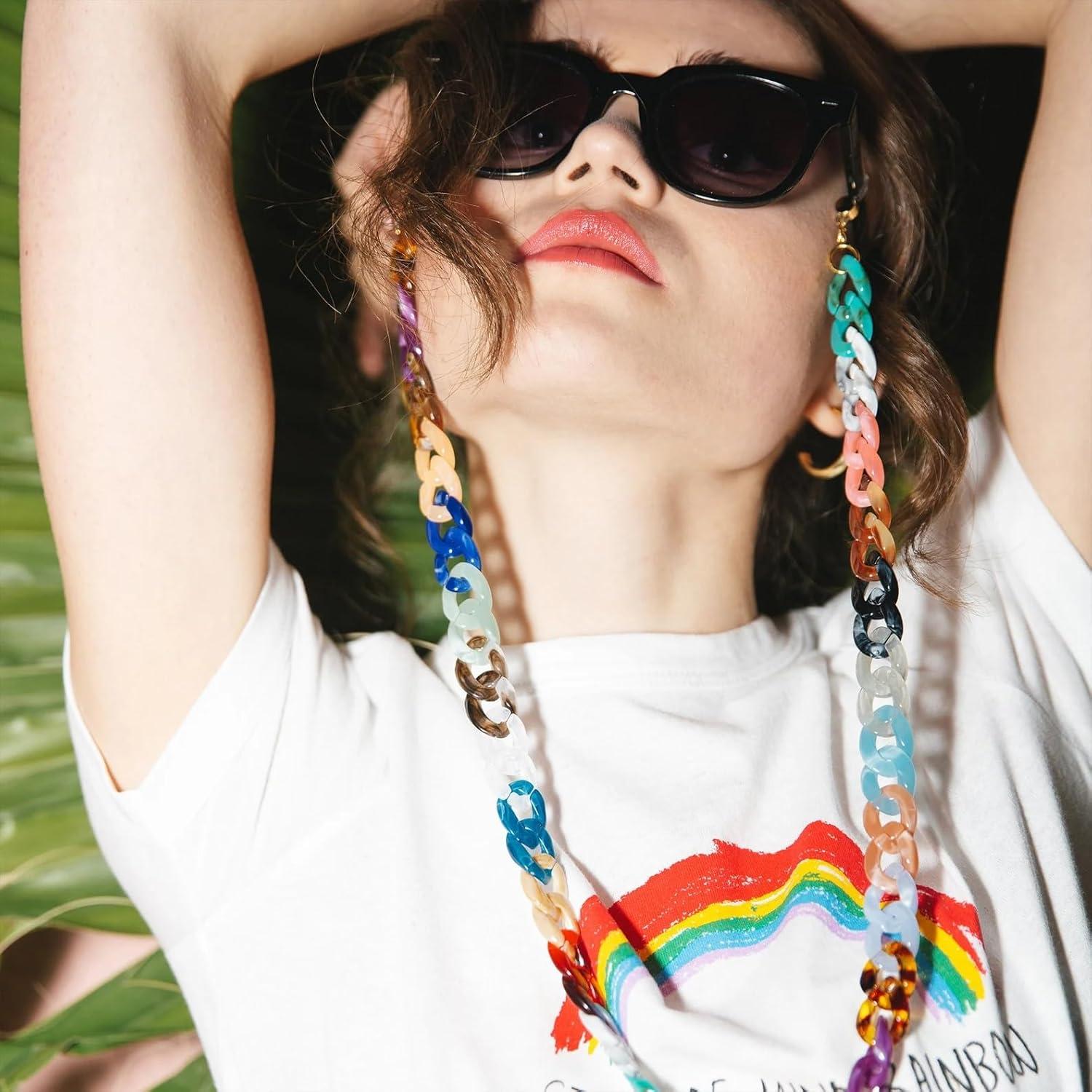 Cadena de Gafas Acrílica para Mujeres 71 cm Soporte Cuello