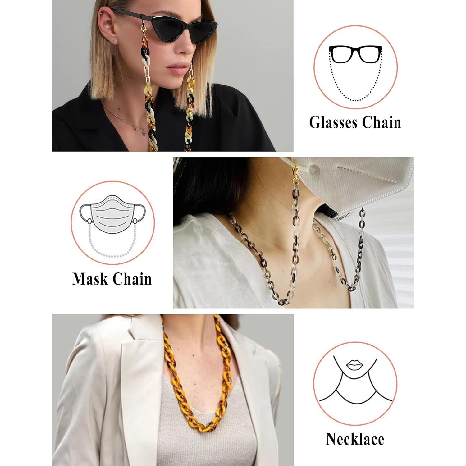 Cadena de Gafas Acrílica para Mujeres 71 cm Soporte Lanyard