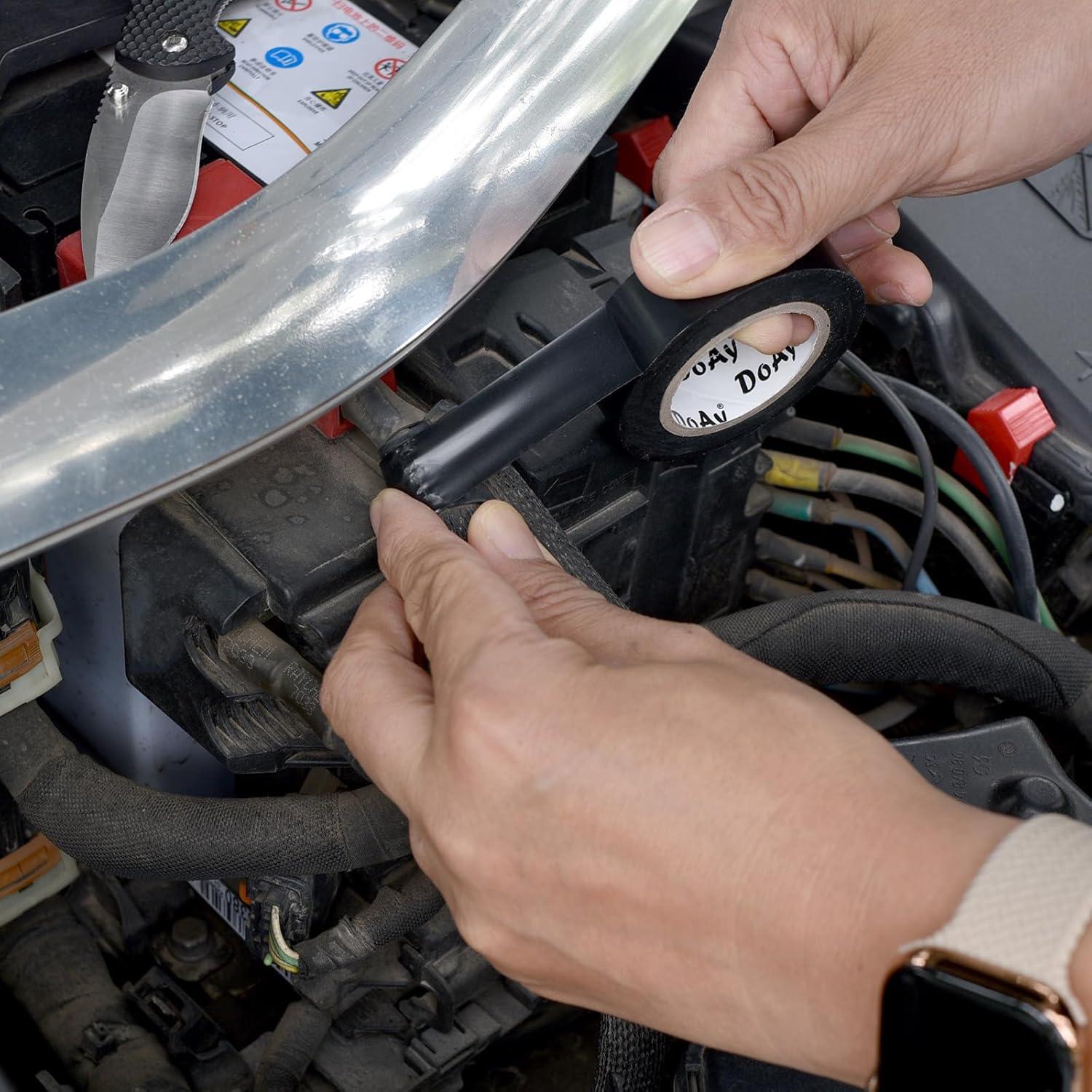 Cinta Eléctrica Negra DOAY - 6 Rollos de 1.9 cm x 54.86 m