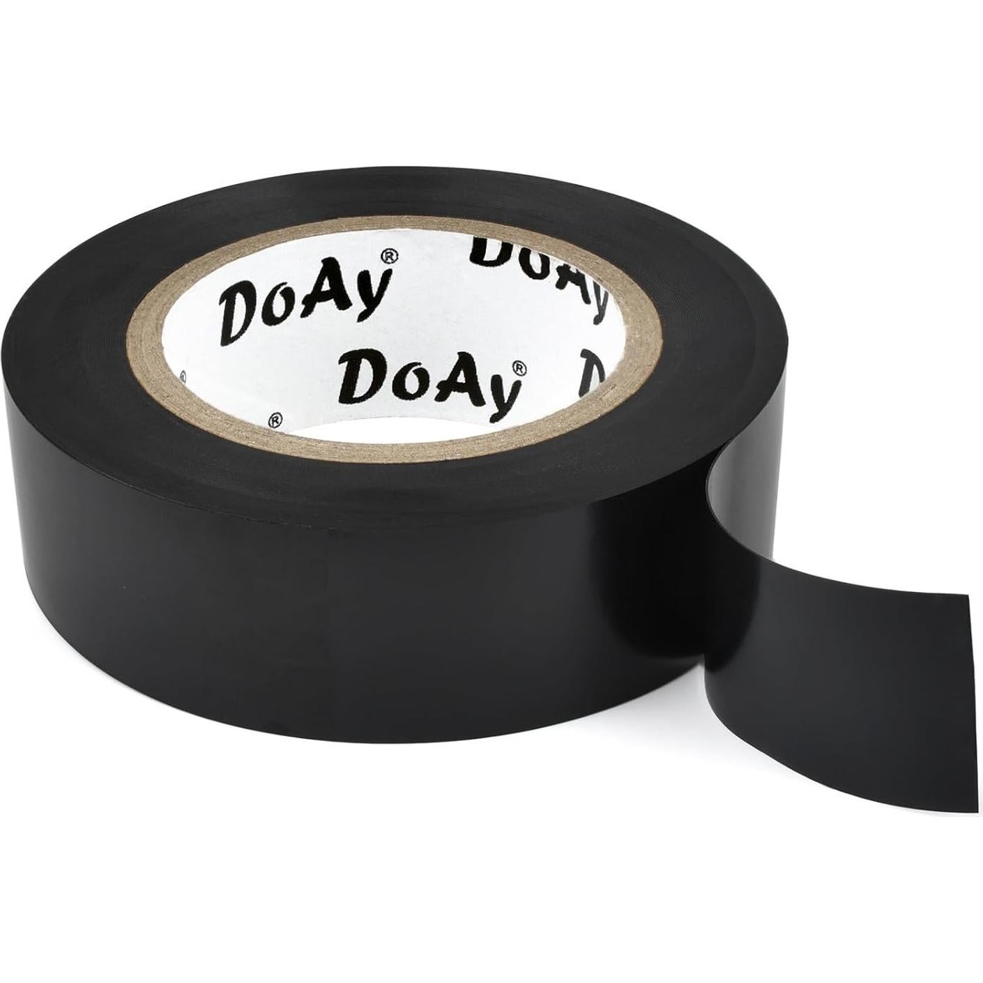 Cinta Eléctrica Negra DOAY - 6 Rollos de 1.9 cm x 54.86 m