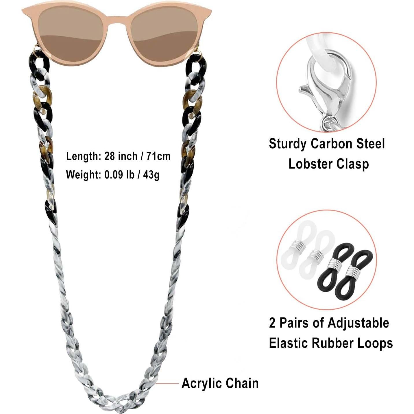 Cadena de Gafas Acrílicas Cosace 71 cm Antideslizante