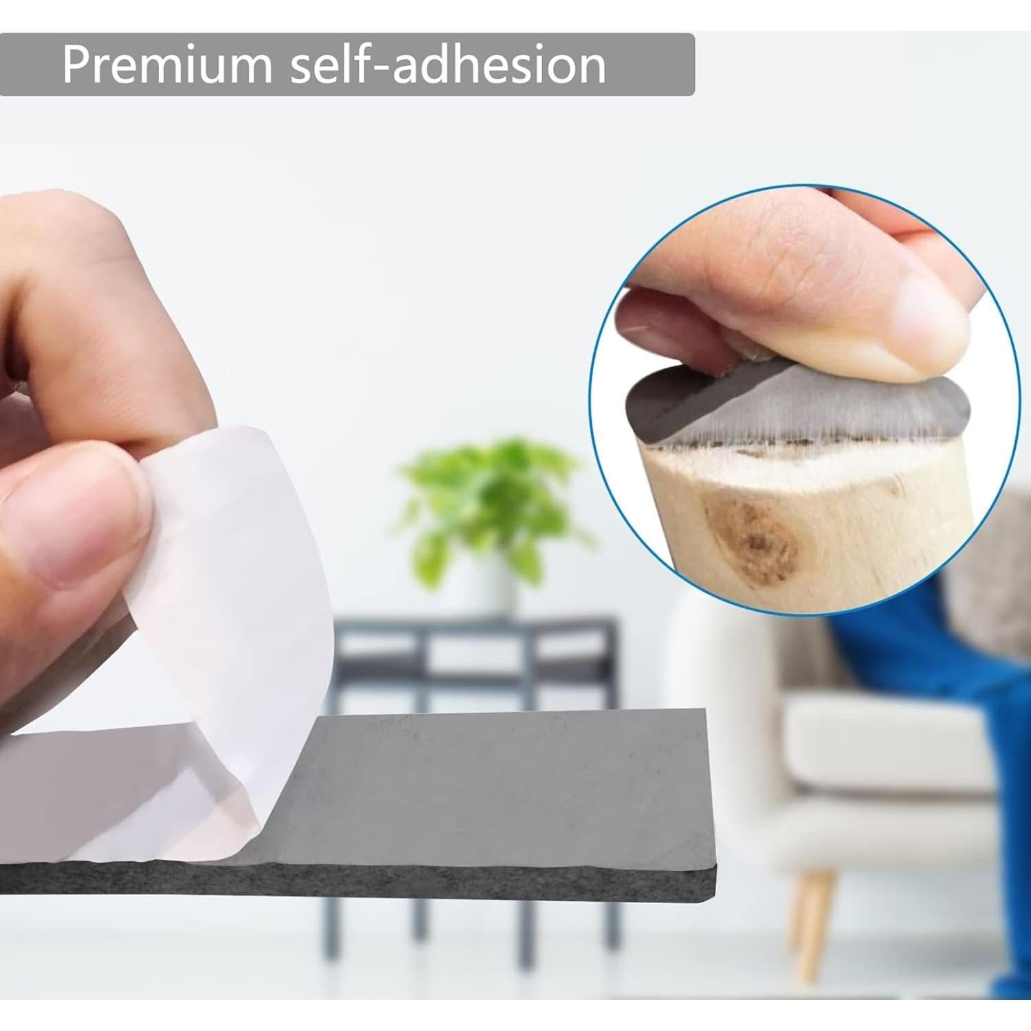 Almohadillas de Fieltro Antideslizantes Yiroired 3 Rollos Negros