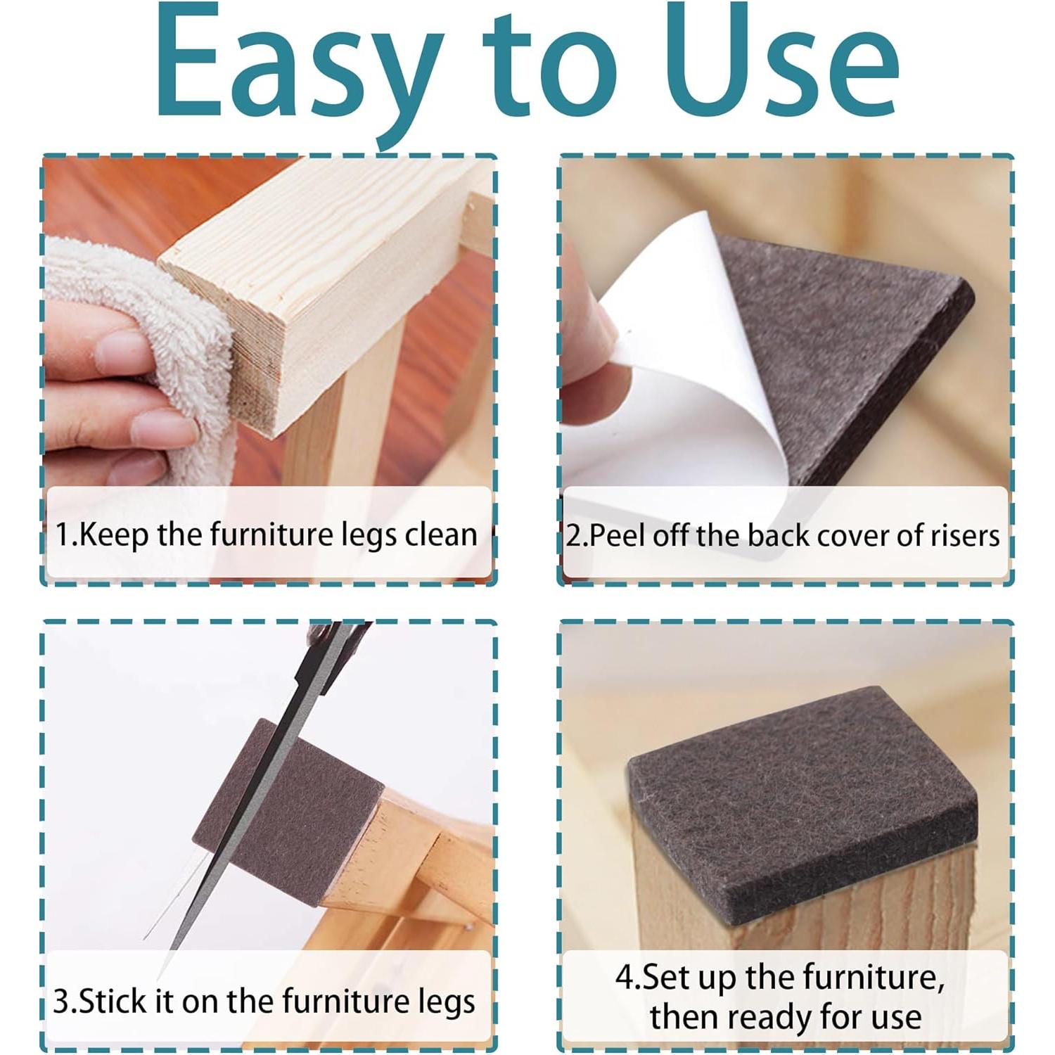 Almohadillas de Fieltro Autoadhesivas para Muebles AUXBC 16 Pzas