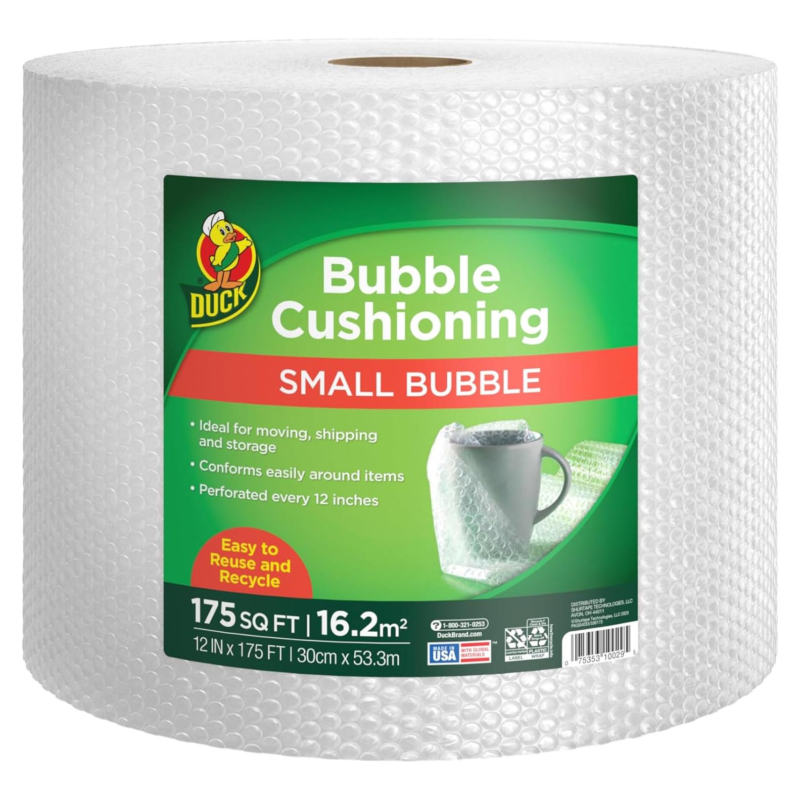 Envoltura de burbujas pequeñas Duck Brand 53.34 m para mudanzas