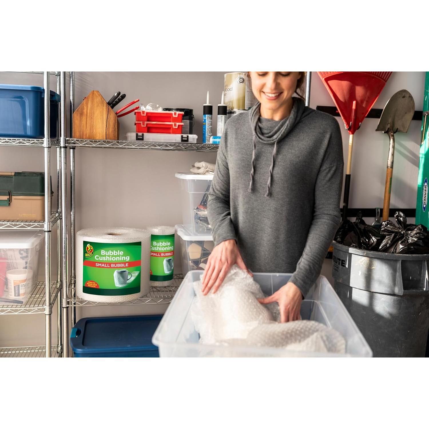 Envoltura de burbujas pequeñas Duck Brand 53.34 m para mudanzas