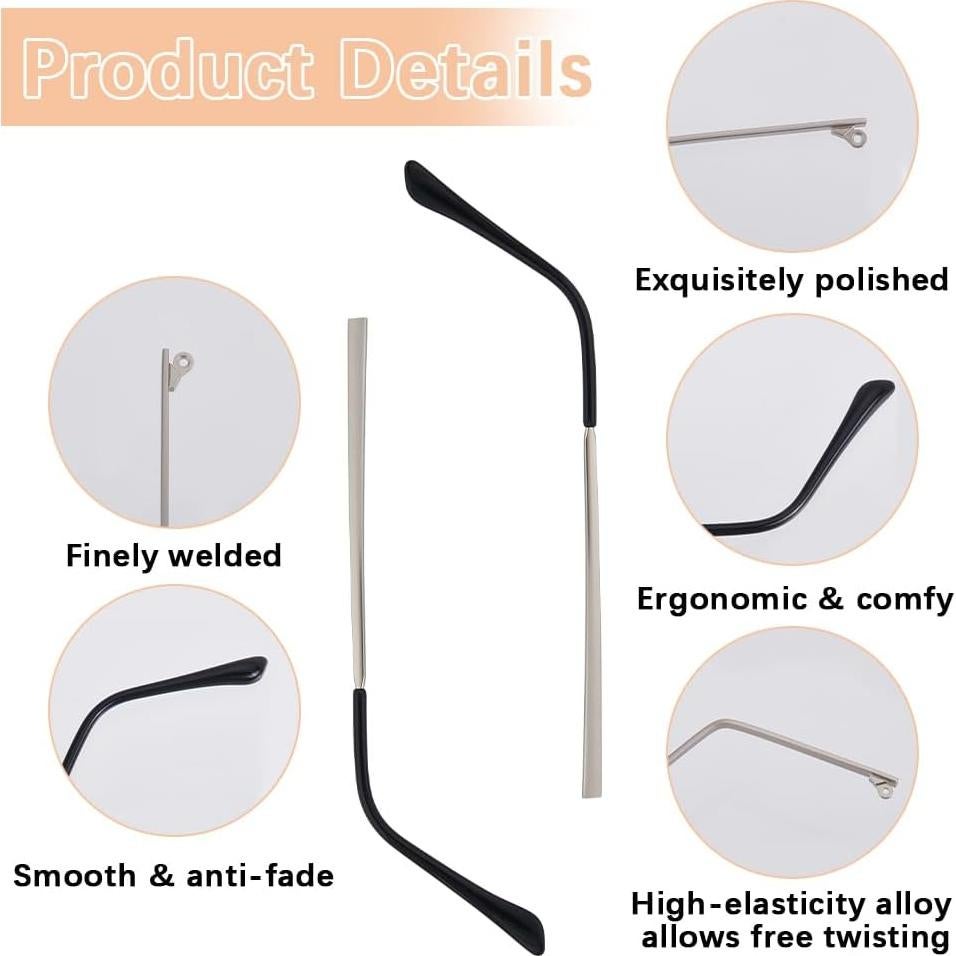 Set de Piernas de Gafas GORGECRAFT Platino 2 Piezas