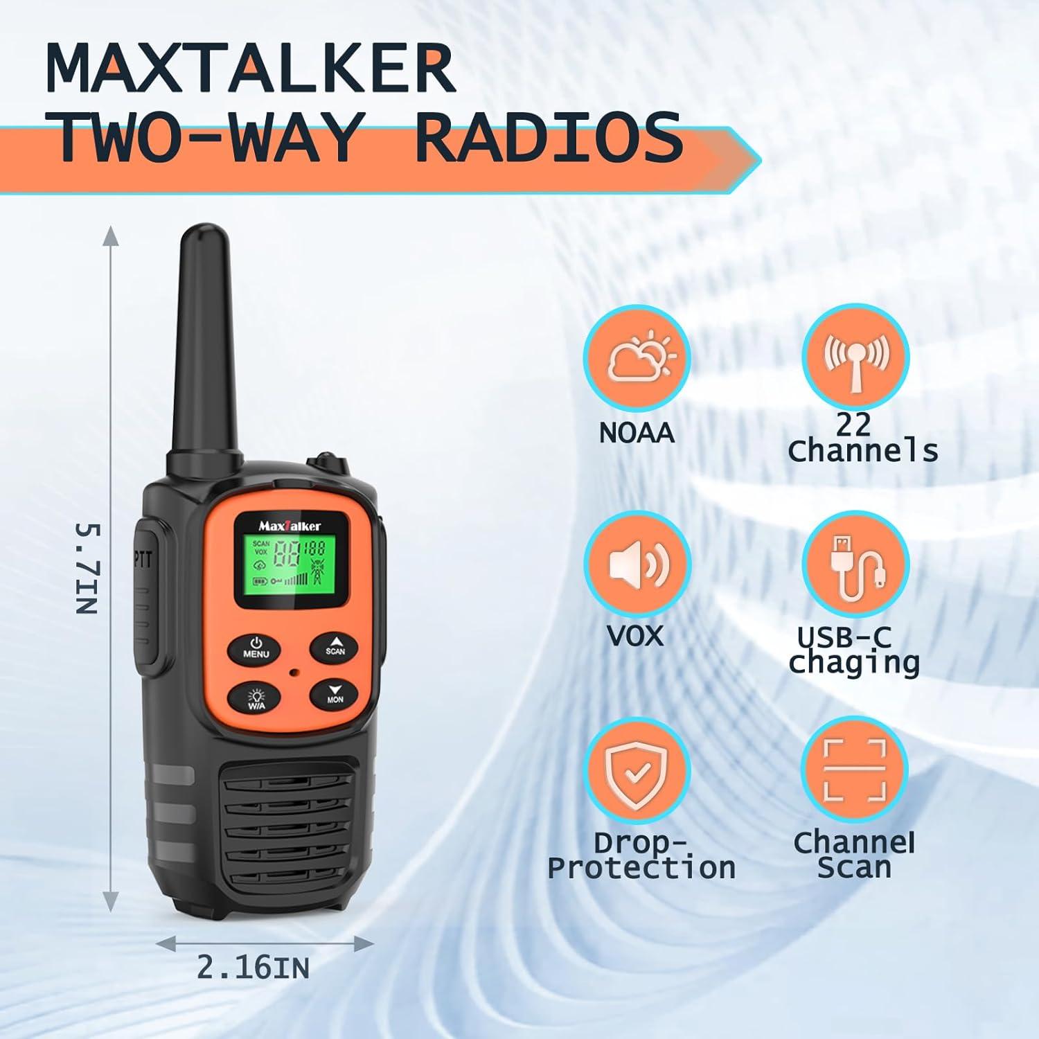 Walkie Talkies MaxTalker MT10 Recargables 22 Canales