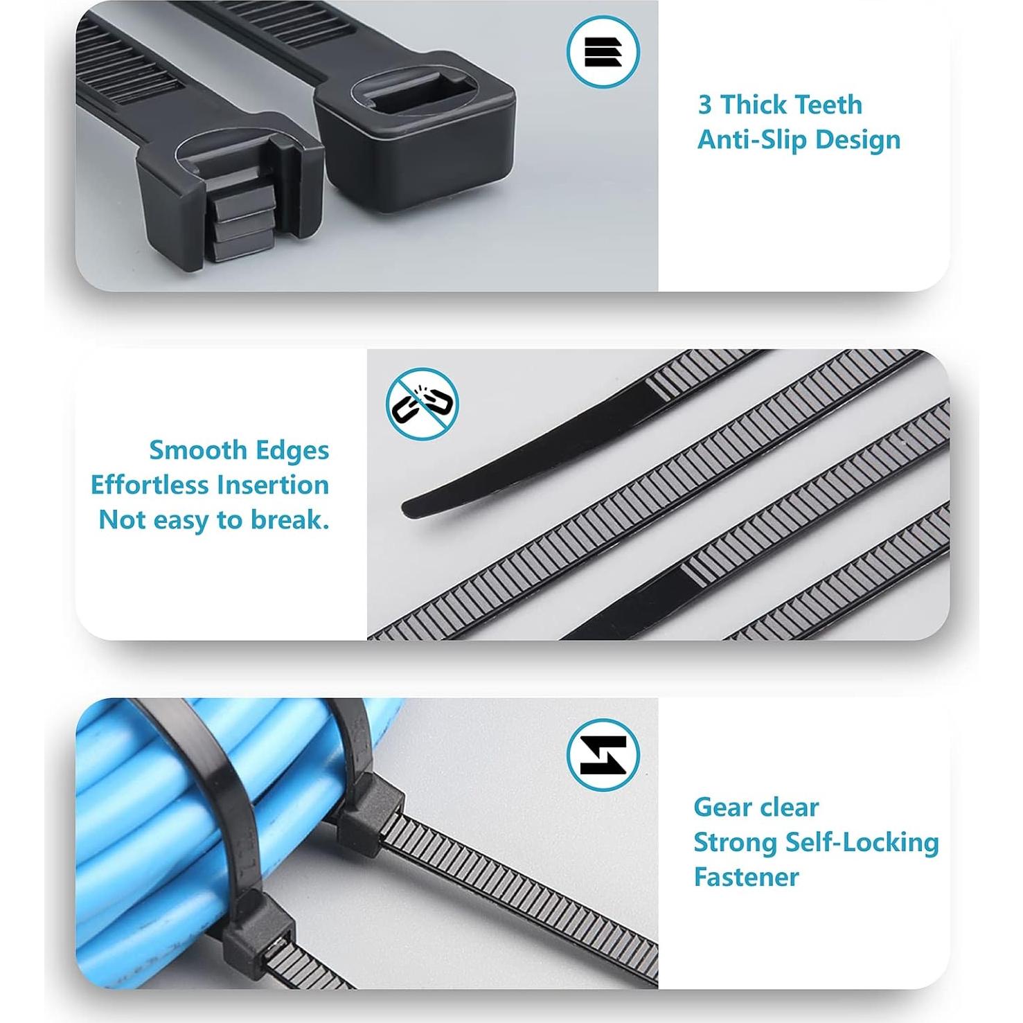 Bridas de Plástico ANOSON 400 Piezas 10-30 cm Resistentes UV