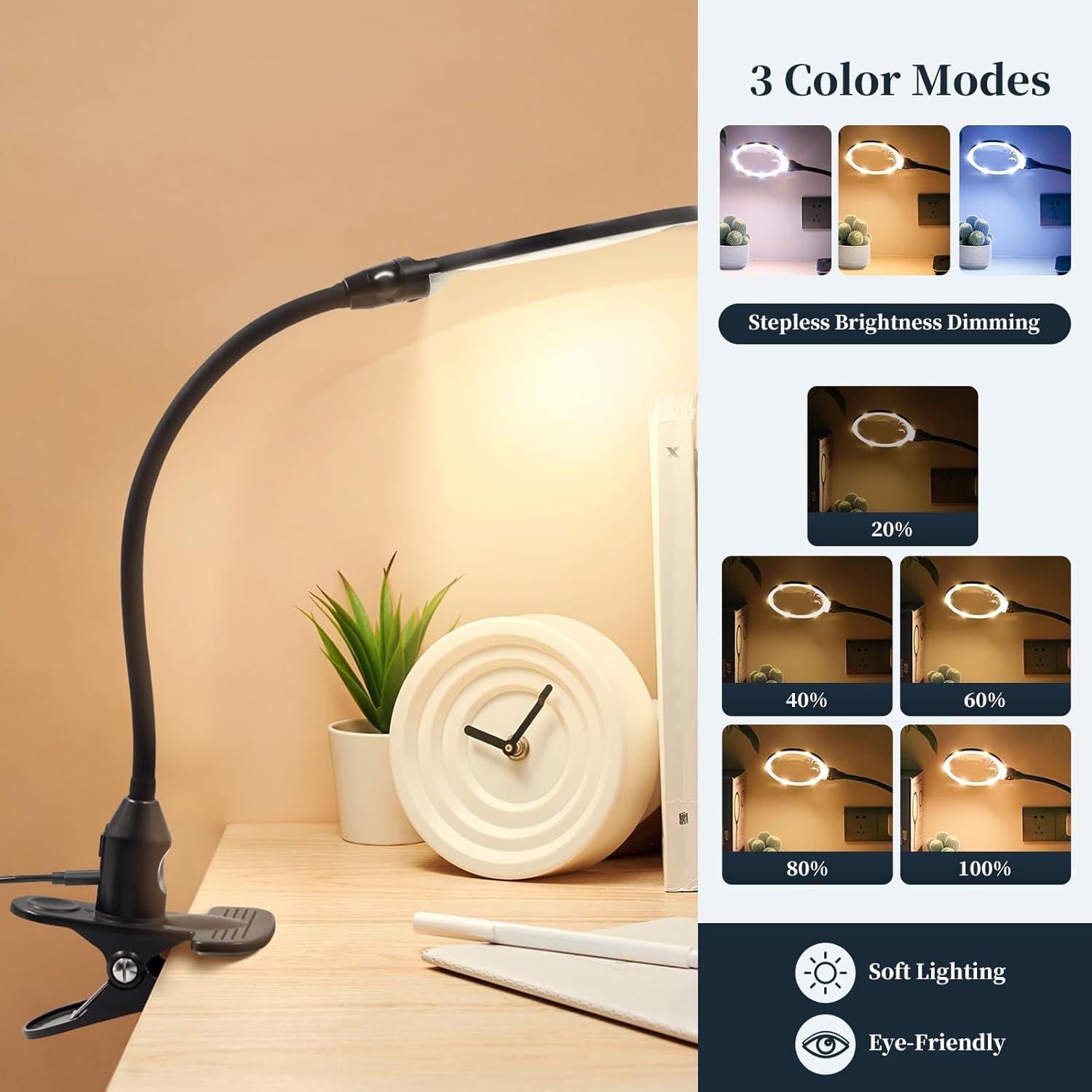 Lupa de 15X con luz LED Huiboer y soporte flexible