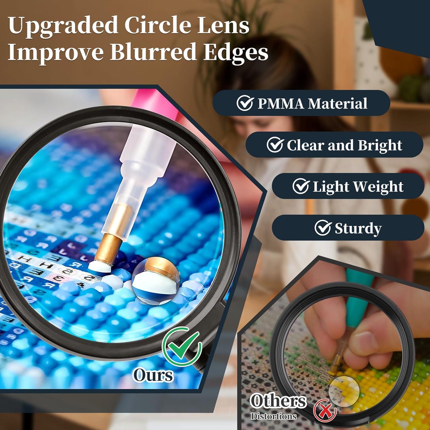 Lupa de 15X con luz LED Huiboer y soporte flexible