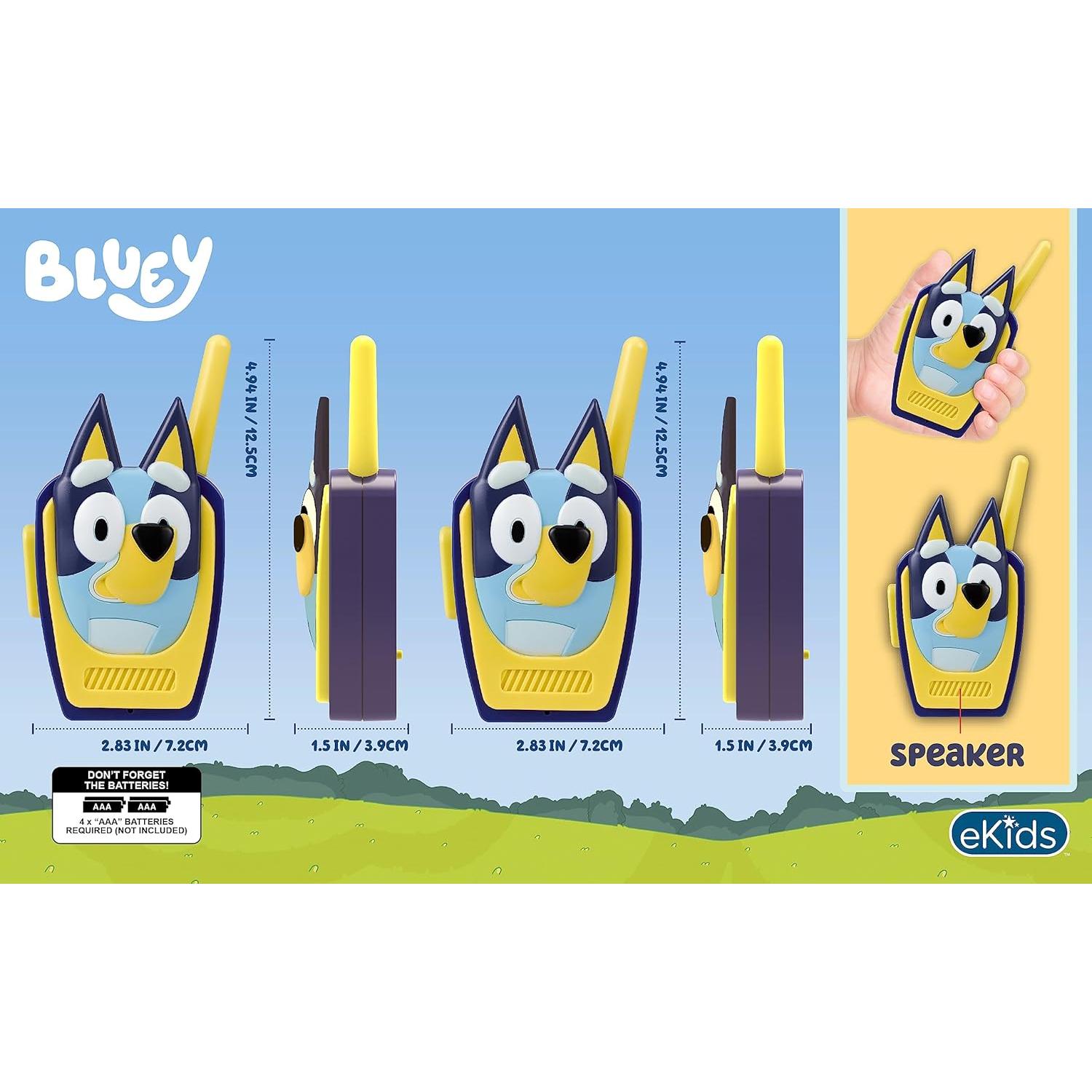 Walkie Talkies Bluey para Niños 500 pies Alcance Divertido