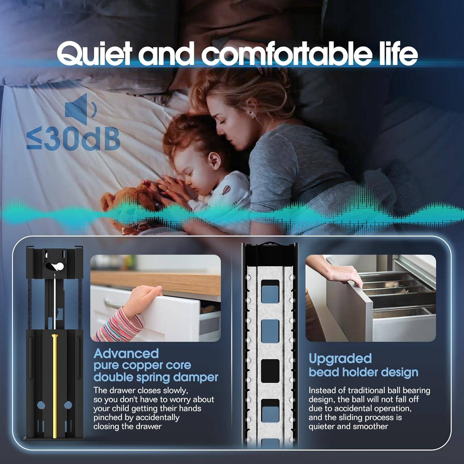 Rieles de Cajón Cierre Suave SHUHANG 30.48 cm 45 kg