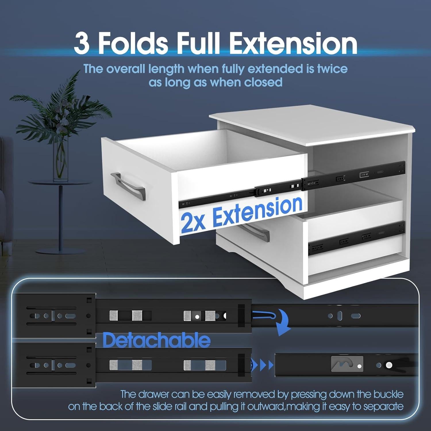 Rieles de Cajón Cierre Suave SHUHANG 30.48 cm 45 kg