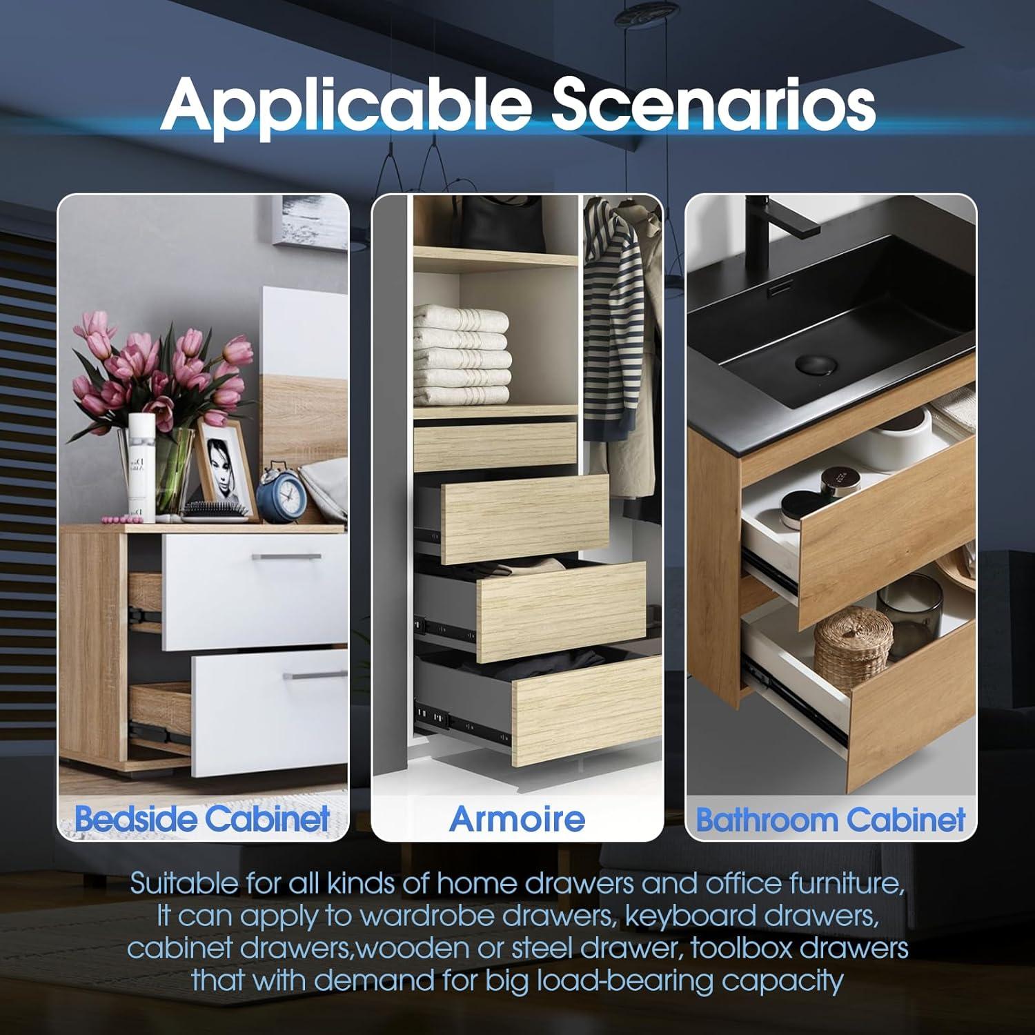 Rieles de Cajón Cierre Suave SHUHANG 30.48 cm 45 kg