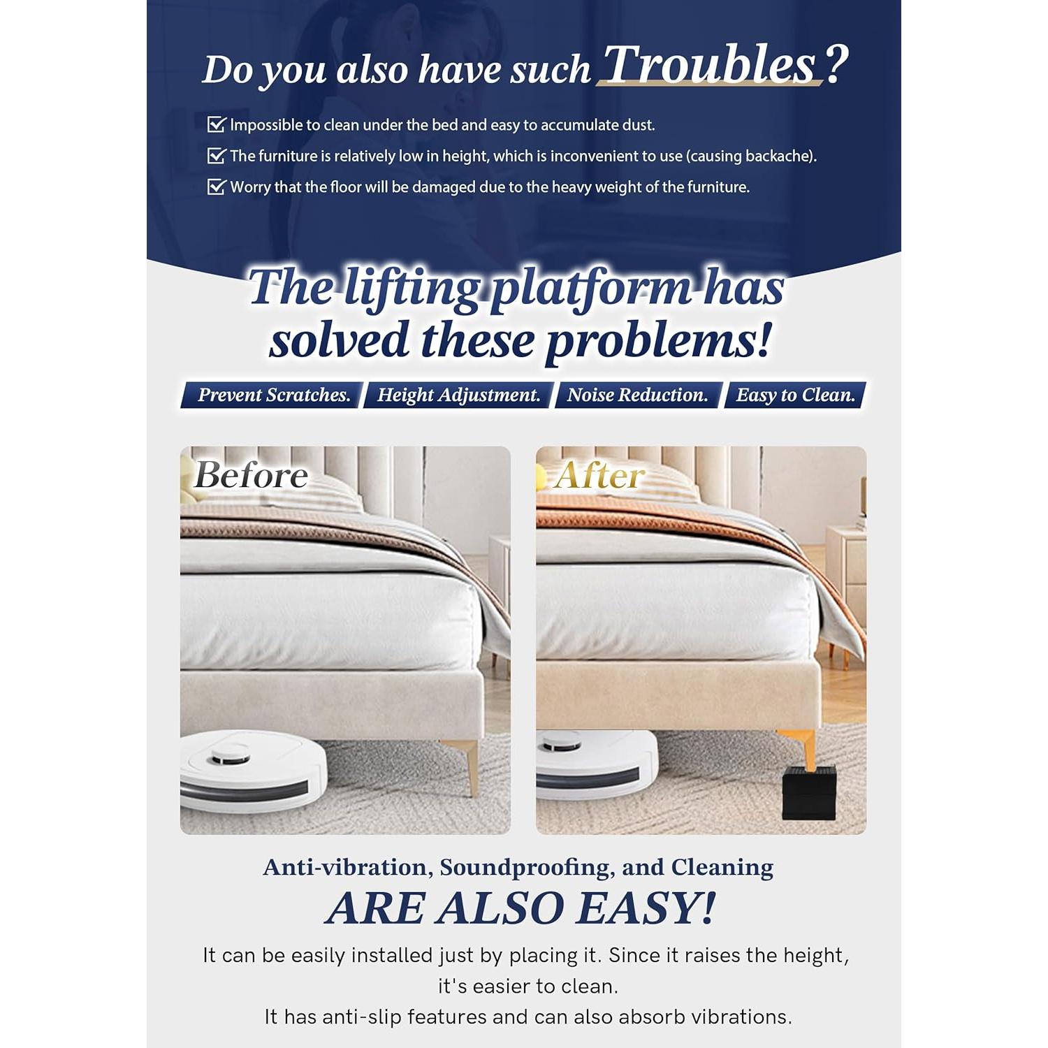 Elevadores de Muebles EclatBain Ajustables 4.3 Pulgadas 4 Piezas