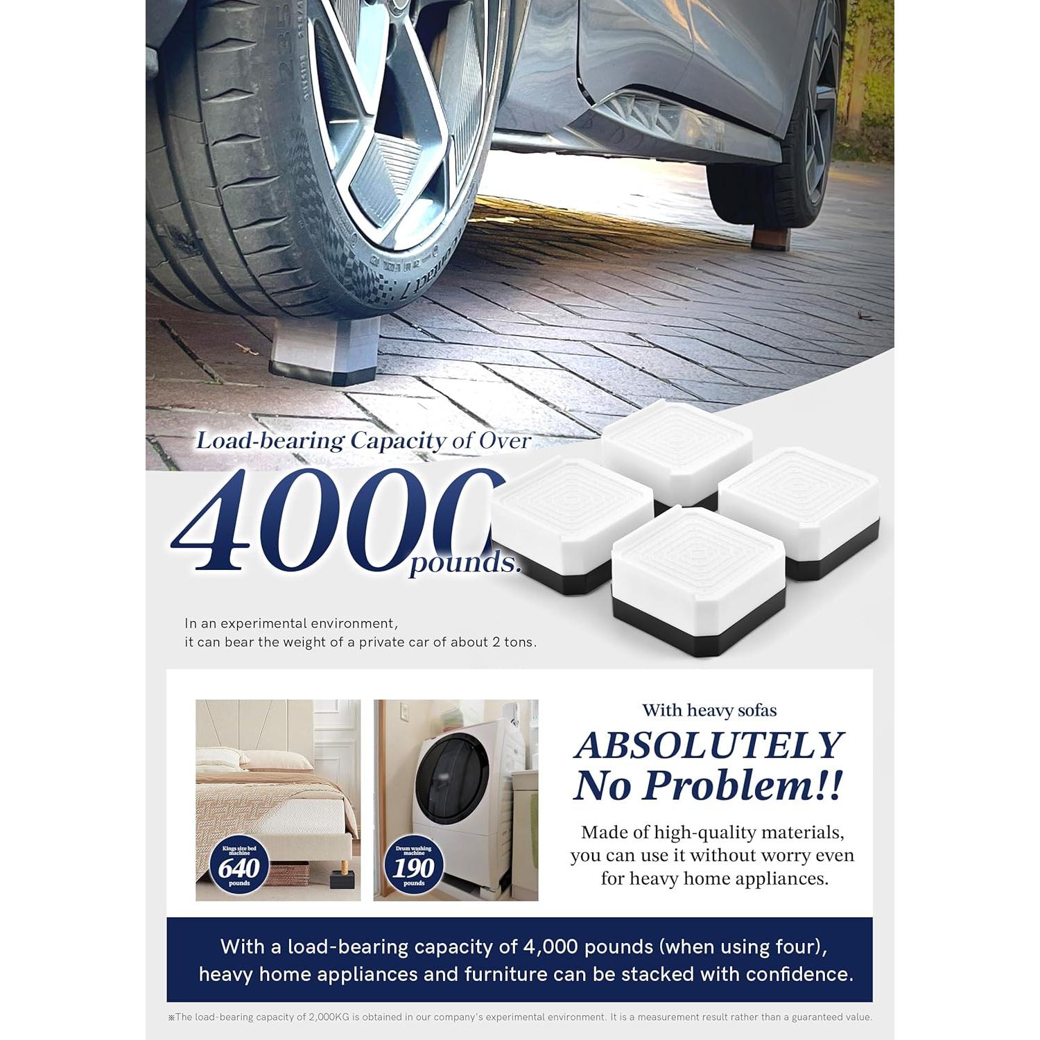 Elevadores de Muebles EclatBain Ajustables 4.3 Pulgadas 4 Piezas