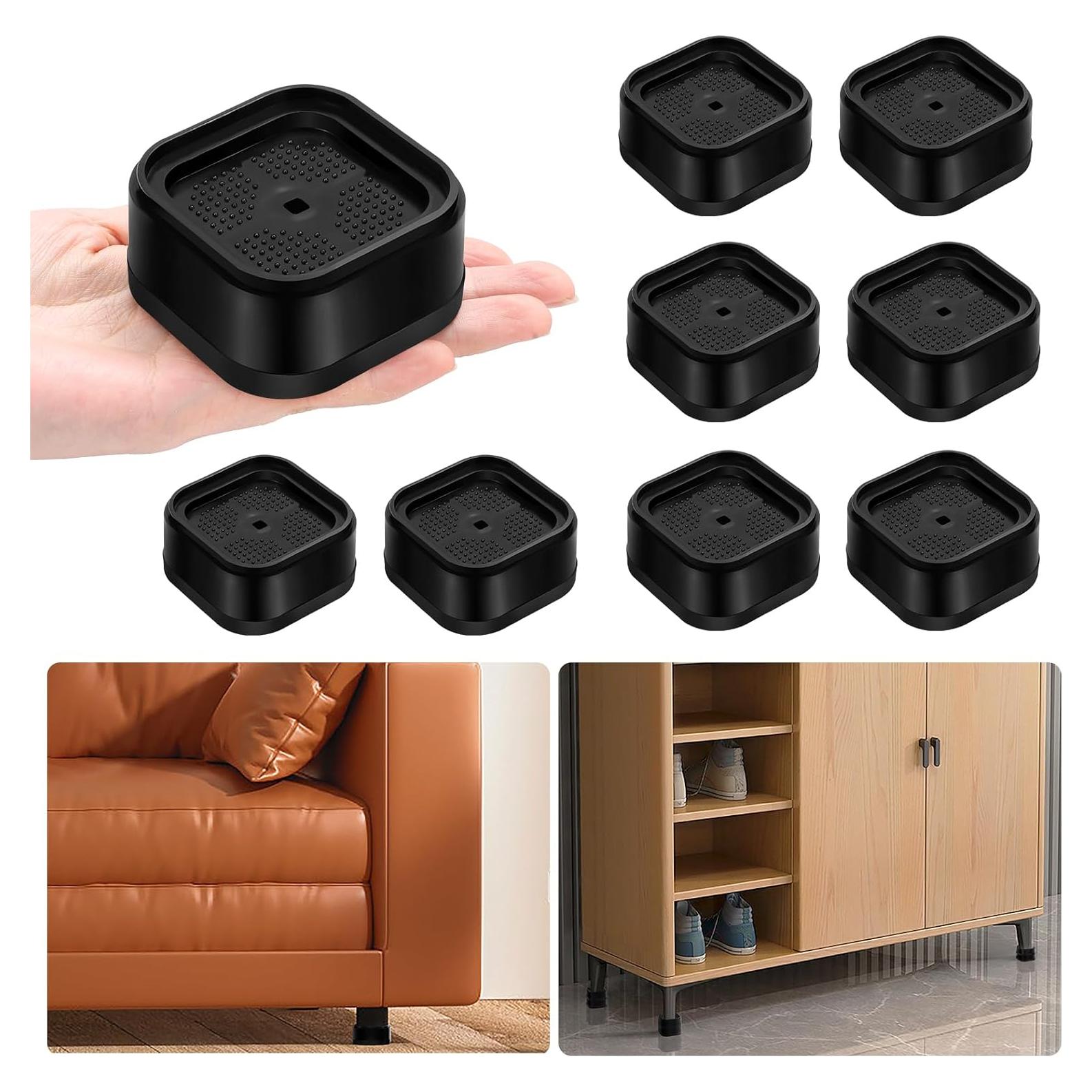 Elevadores de Muebles Ajustables Shouwuhho 8 Piezas Negro