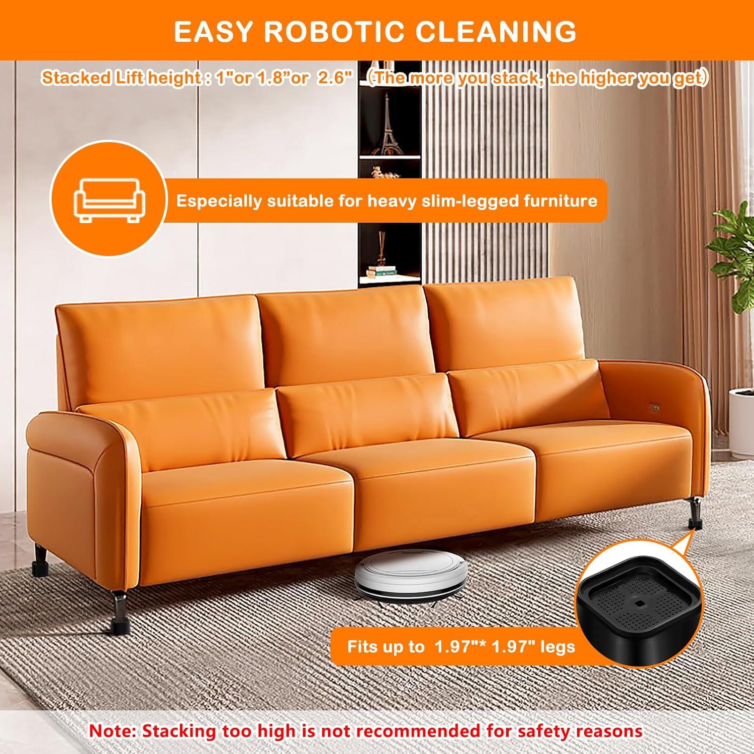 Elevadores de Muebles Ajustables Shouwuhho 8 Piezas Negro