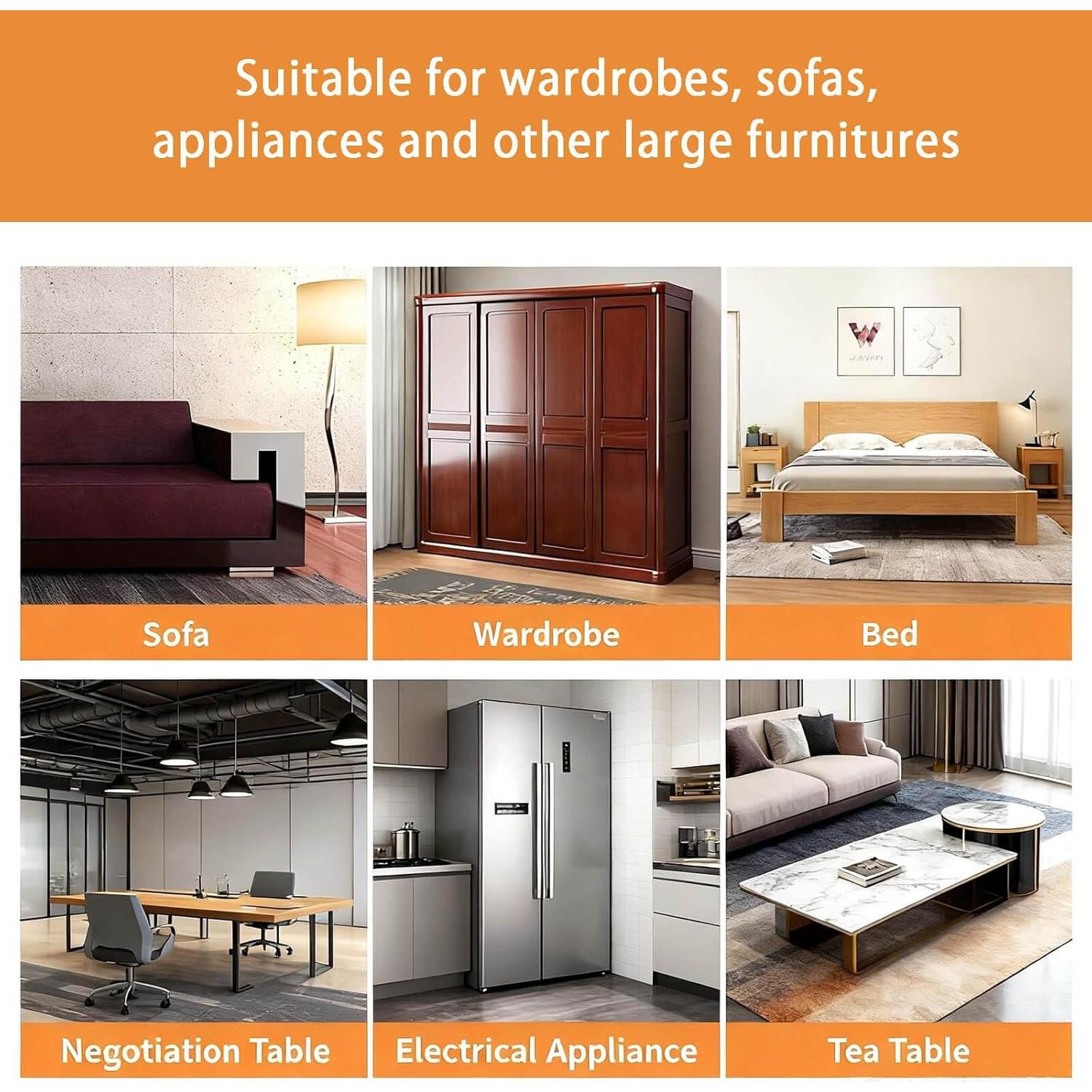 Kit de 8 Deslizadores de Muebles Vanteen - Fieltro y Plástico