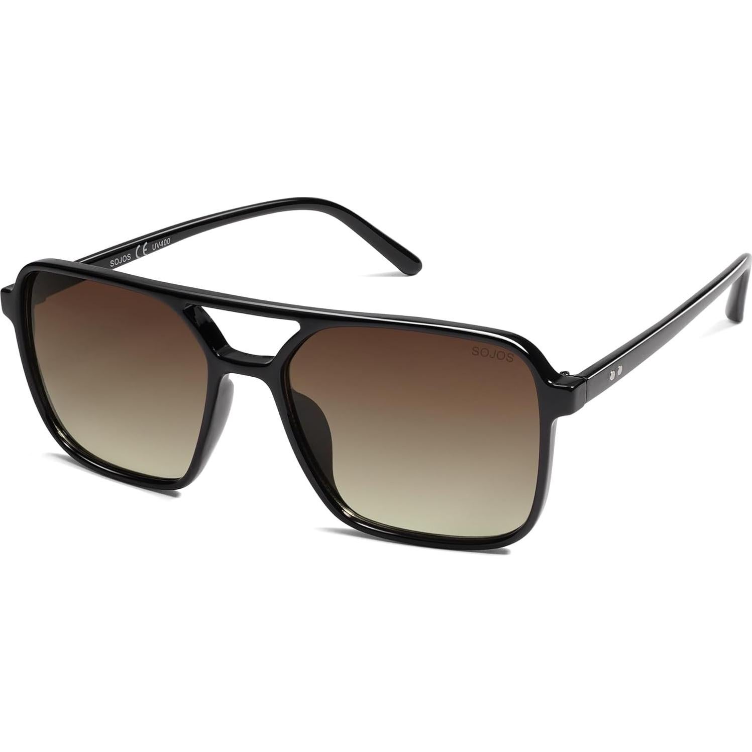 Gafas de Sol Aviador SojoS SJ2327 UV400 Unisex Negro/Marrón