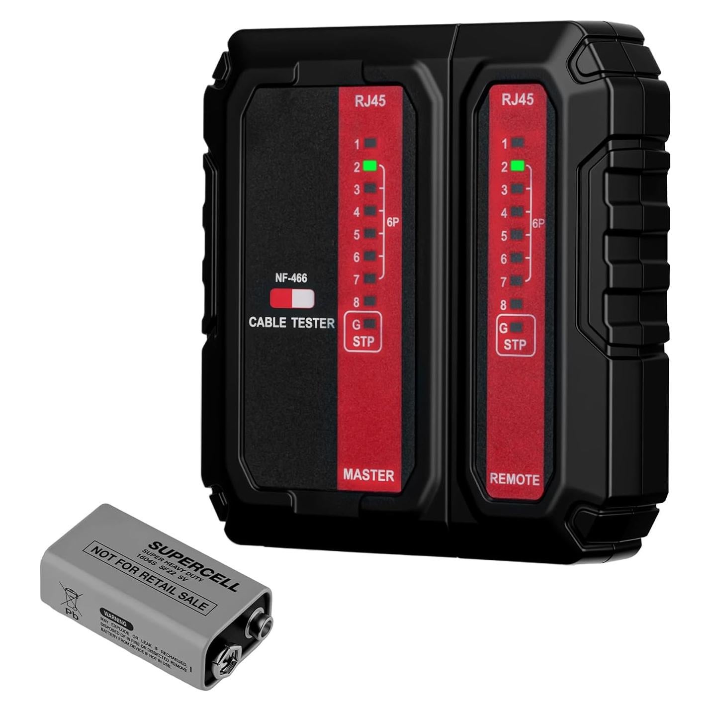 Probador de Cable de Red Mcbazel MT-020795 RJ45 RJ11 CAT5 CAT6