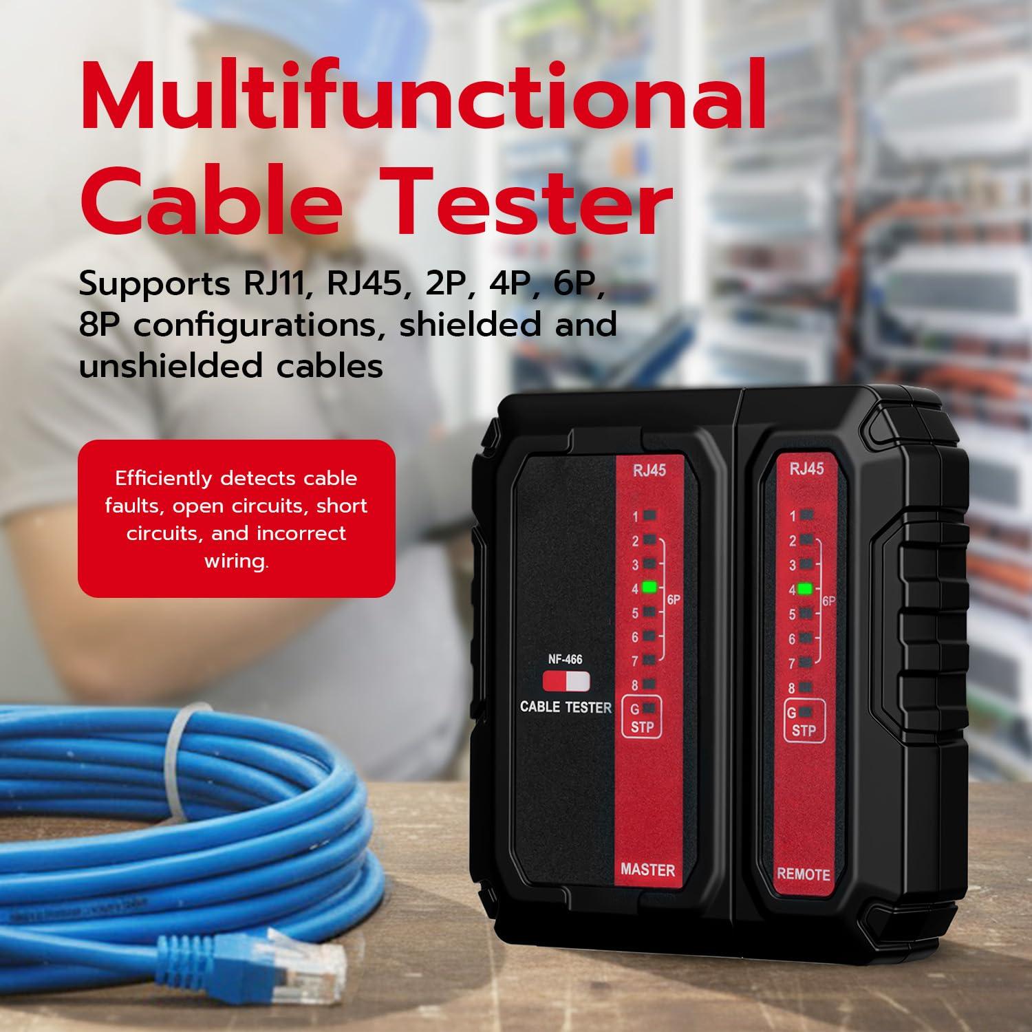 Probador de Cable de Red Mcbazel MT-020795 RJ45 RJ11 CAT5 CAT6