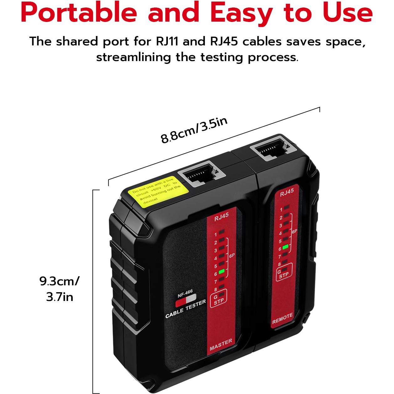 Probador de Cable de Red Mcbazel MT-020795 RJ45 RJ11 CAT5 CAT6