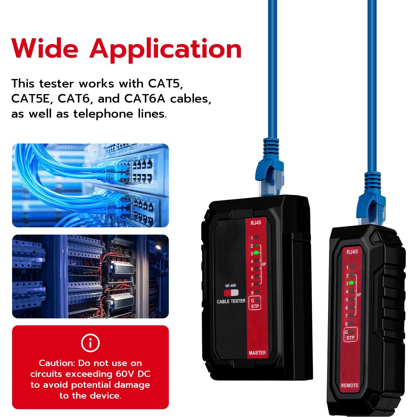 Probador de Cable de Red Mcbazel MT-020795 RJ45 RJ11 CAT5 CAT6