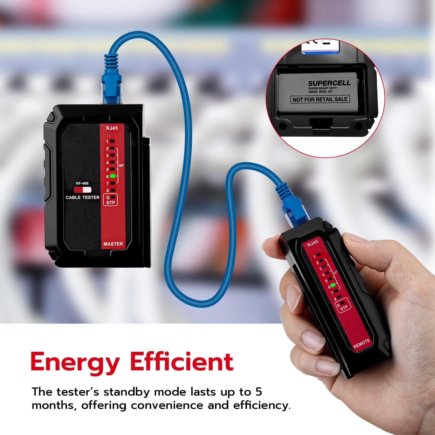 Probador de Cable de Red Mcbazel MT-020795 RJ45 RJ11 CAT5 CAT6