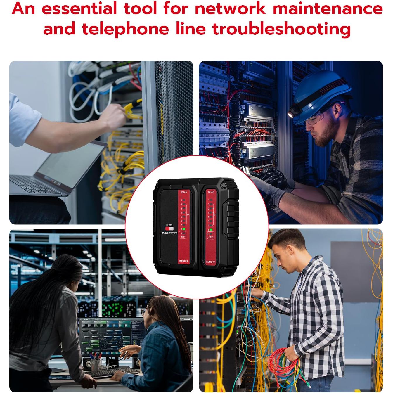 Probador de Cable de Red Mcbazel MT-020795 RJ45 RJ11 CAT5 CAT6