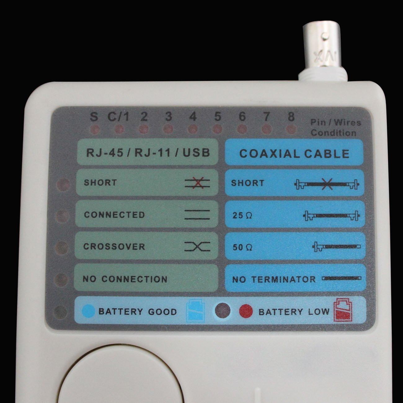 Probador de Cable de Red 4 en 1 LEAGY RJ45 RJ11 USB BNC