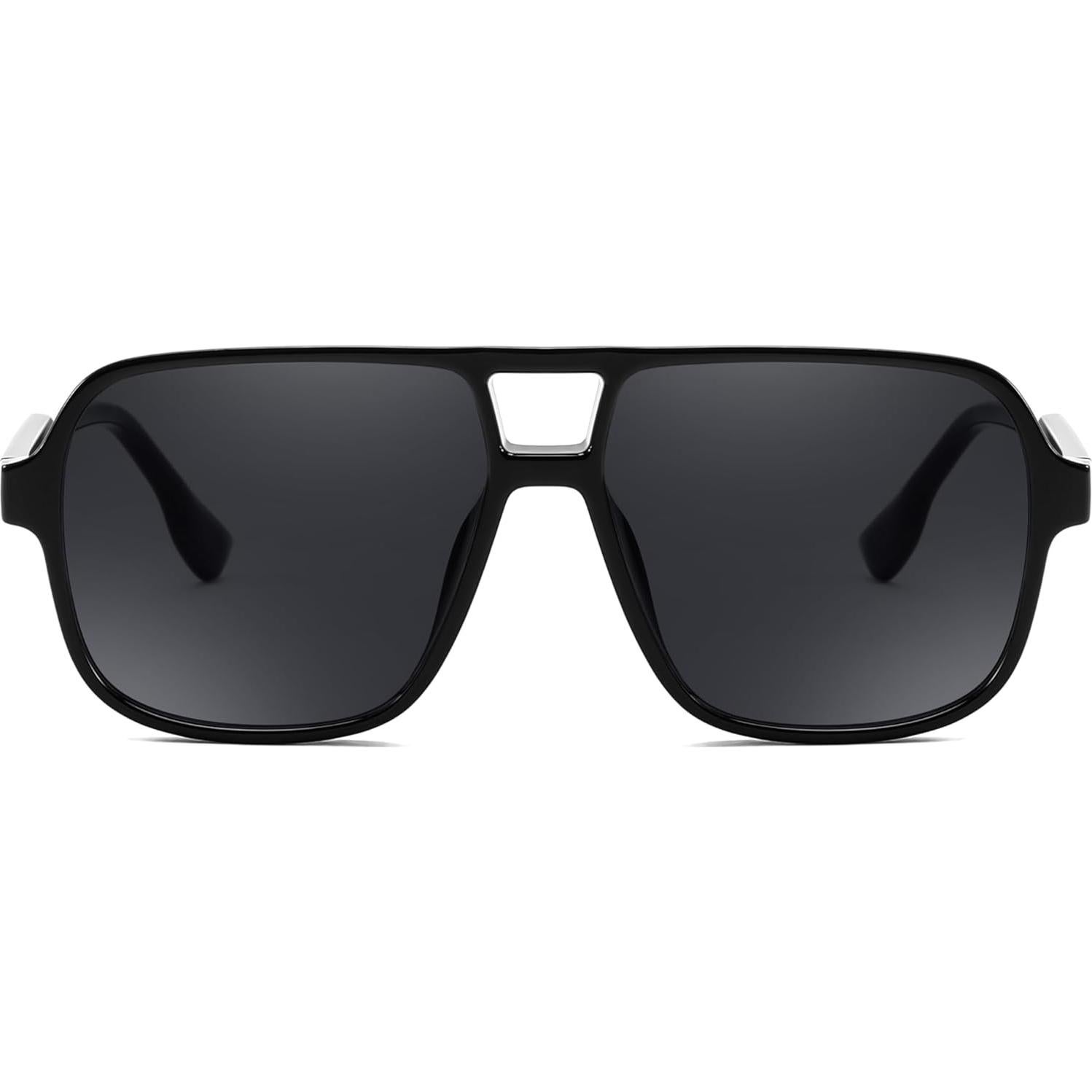 FEISEDY Retro Square Aviator Sunglasses Women Men 70s Vintage Trendy Plastic Frame Sun Glasses B4158