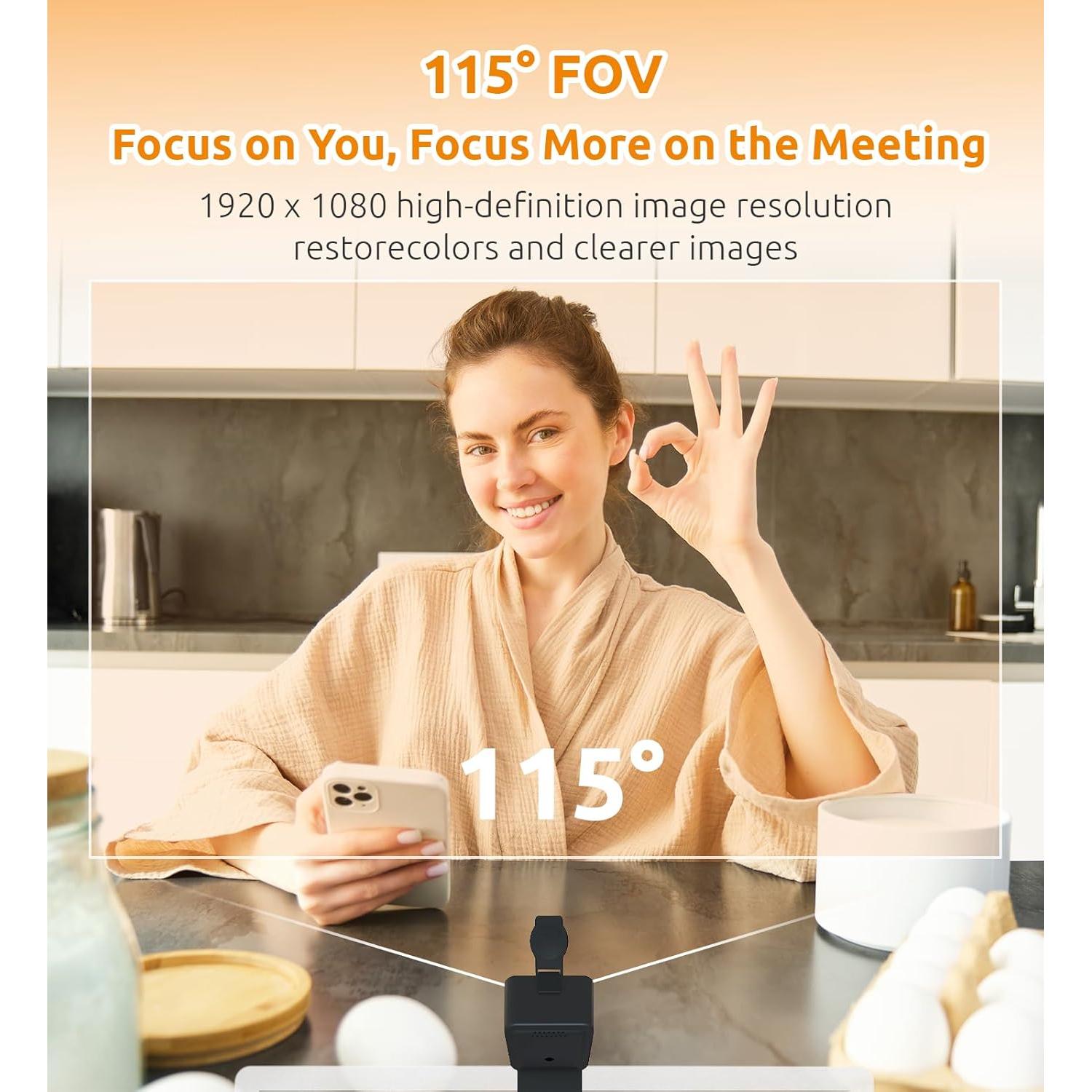 Cámara Web TOUCAN 1080P con Micrófono y Visión 115°