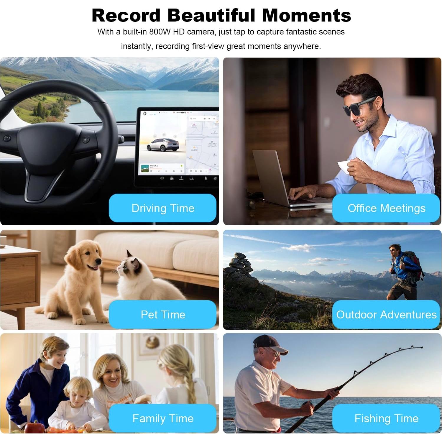 Gafas Inteligentes Bapick con Cámara 8MP y Audio Abierto