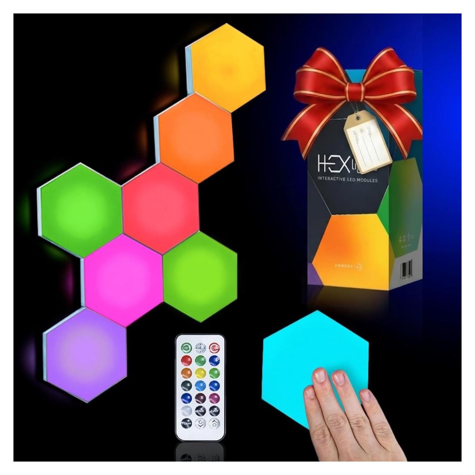 Emberela HEXlights 7-Pack Luces LED Hexagonales RGB
