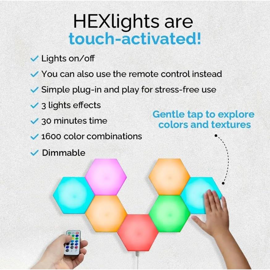 Emberela HEXlights 7-Pack Luces LED Hexagonales RGB