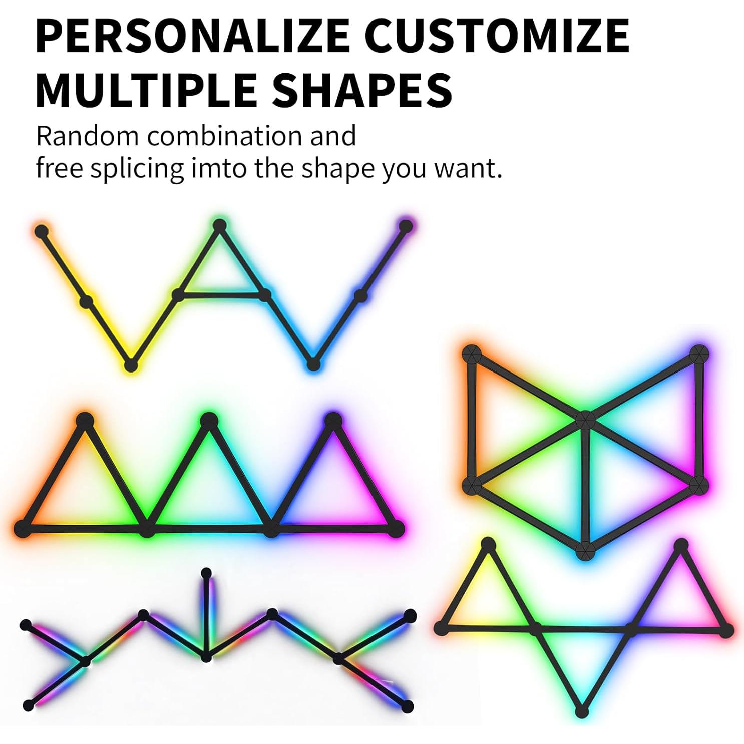 Luz de Pared LED RGB TOHETO Kit 9 Líneas Modular Wi-Fi