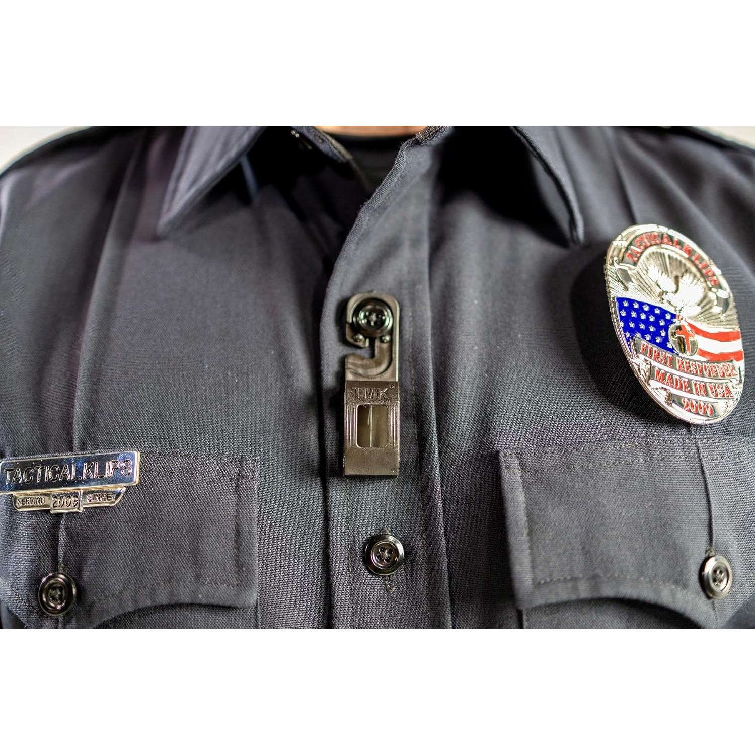 Clip de Micrófono Táctico TMK para Uniformes de Primeros Respondedores