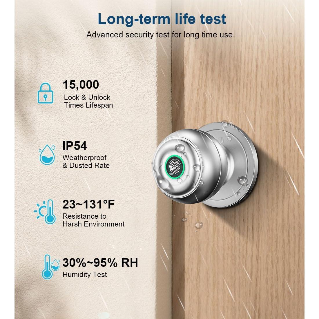 Cerradura Biométrica KLLOQUE K10B con App y Huella Dactilar