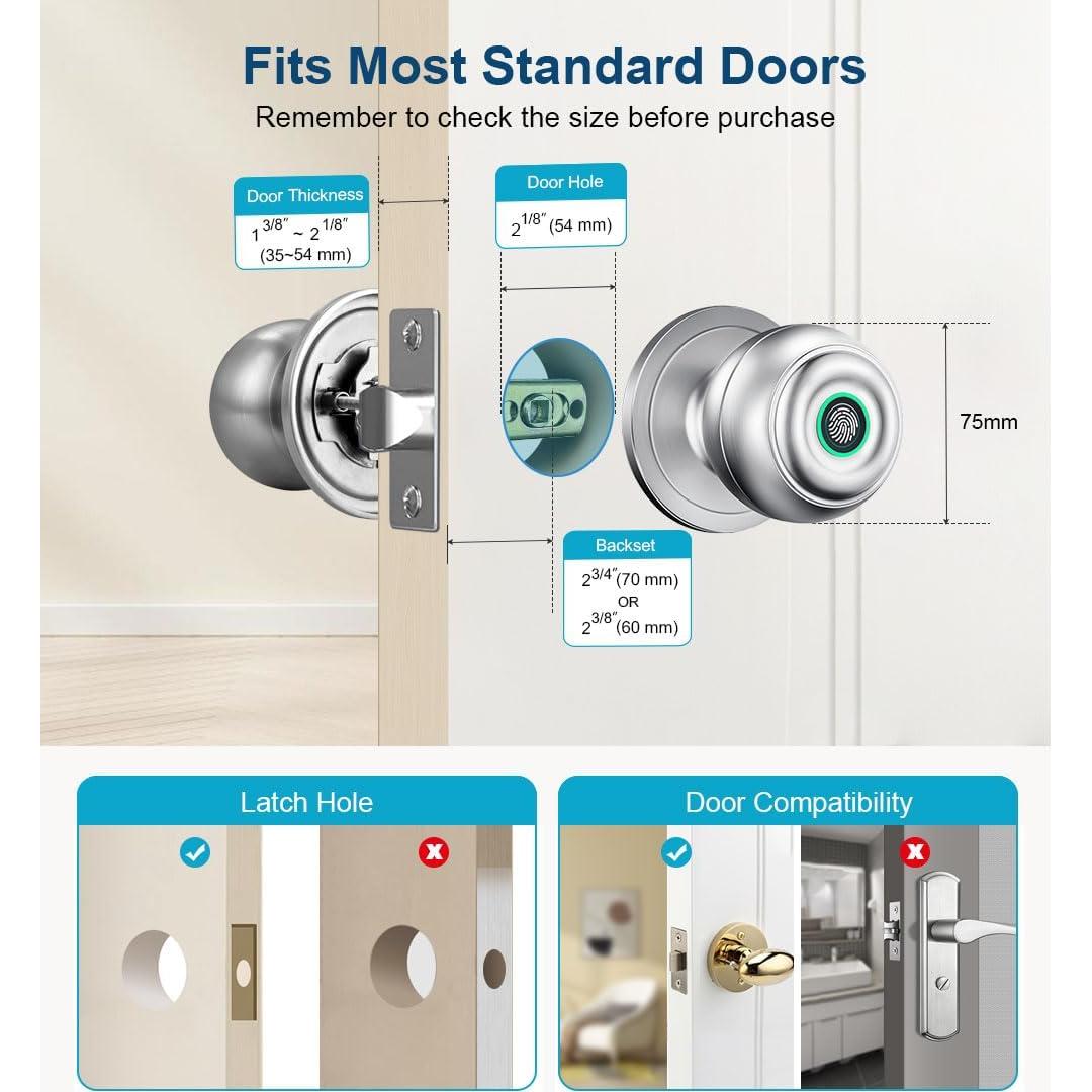 Cerradura Biométrica KLLOQUE K10B con App y Huella Dactilar